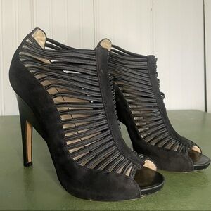 Nicholas Kirkwood Strappy Caged Suede Ankle Boots